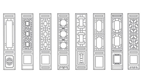 白银喜迎门中式花格CAD设计图样式大全