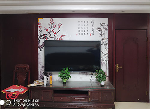 白银中式家庭装修电视柜效果展示